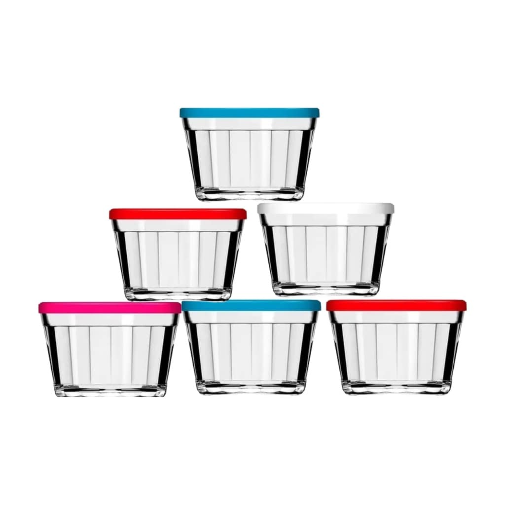 Faça o melhor sorvete do mundo no liquidificador Tigela Bowl Americano Kit com 5 Unid. Com Tampa 615ml