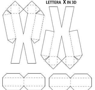Molde de letra 3d para imprimir Letra X Molde de letra 3d para imprimir Letra X