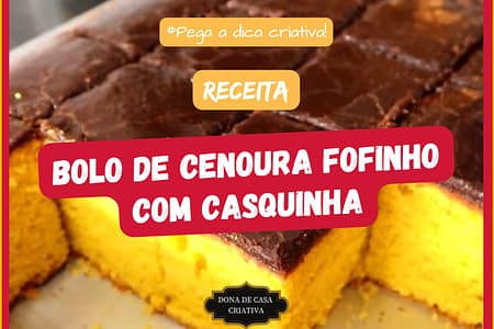 Bolo de cenoura com cobertura de chocolate crocante Bolo de cenoura com cobertura de chocolate crocante