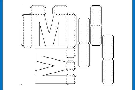 Molde de letra 3d para imprimir Letra W Molde de letra 3d para imprimir Letra W