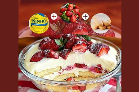 Pavê de Leite Ninho com Morangos Pavê de Leite Ninho com Morangos