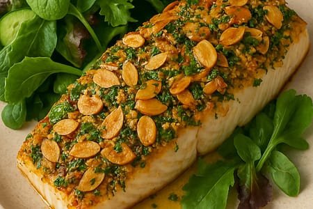 Peixe Assado com Crosta Crocante