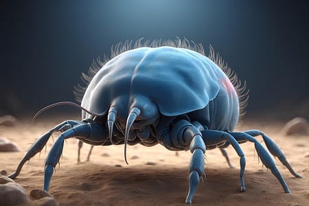 Ácaros no Colchão: Quais os Sintomas e Como Saber se Você Está Dormindo com Eles? ai generated, mites, bed bug, arachnid, gruesome, dust, abstract