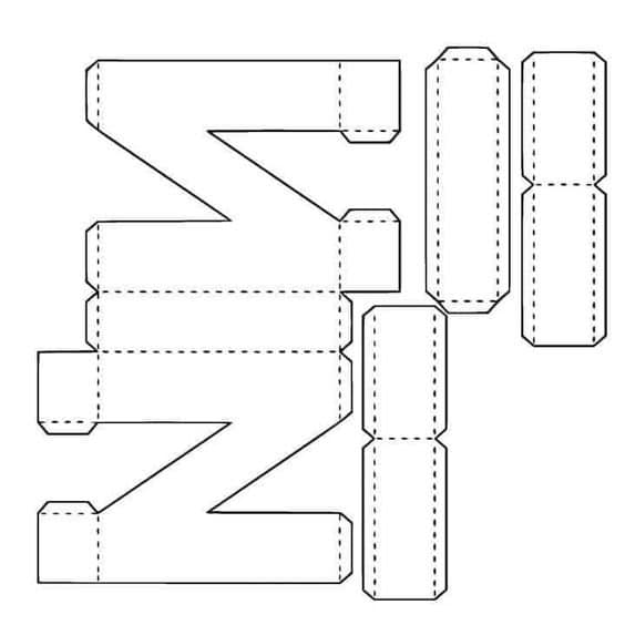 Molde de letra 3d para imprimir Letra N Molde de letra 3d para imprimir Letra N