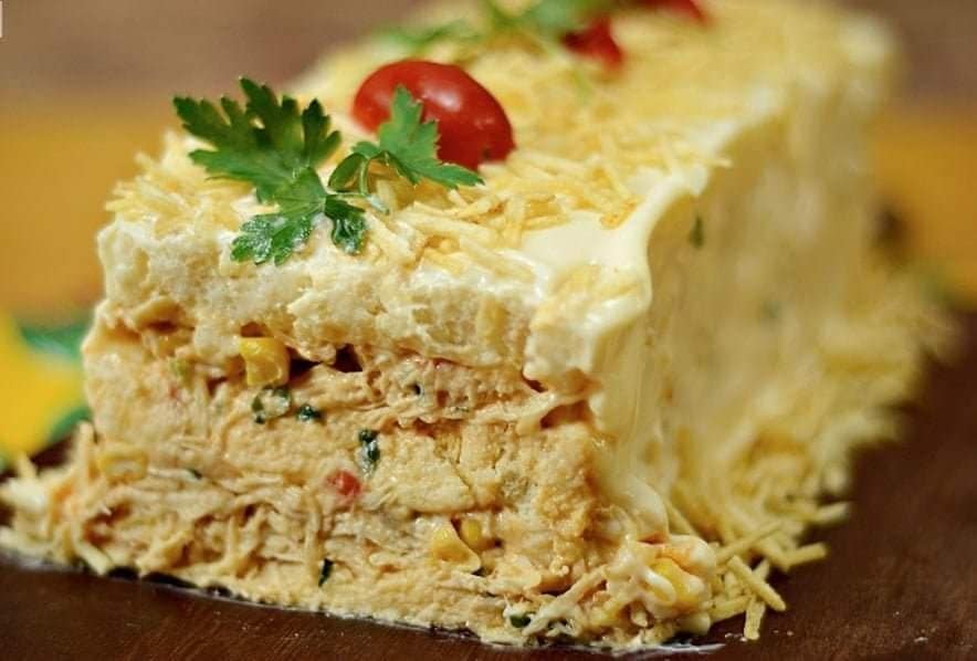 Receitas com frango Bolo salgado de frango